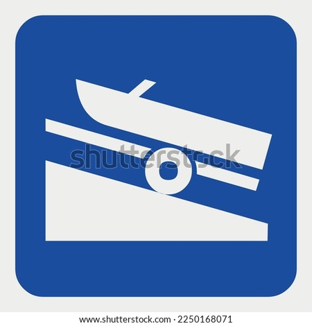 Boat Slipway Sign Symbol vector illustration