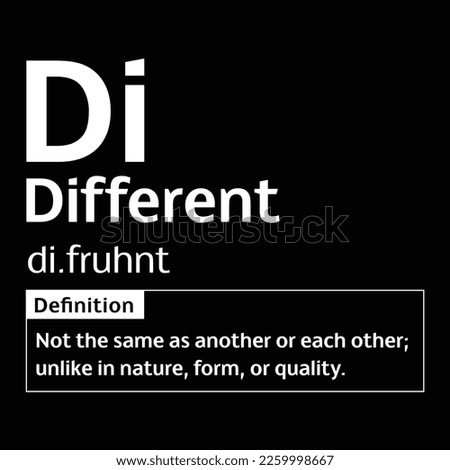 Different English Word definition digital print design for t-shirts and wall art poster vector illustration