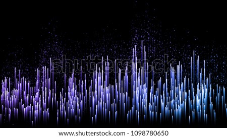 Poster of the sound wave from equalizer. Vector illustration on dark background. Dark sonic wave