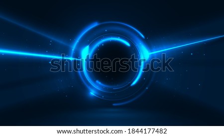 Glowing portal. Vector graphics of interdimensional movement