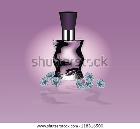 bottle of perfume with diamonds
