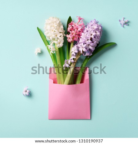 Similar – Image, Stock Photo Crop woman with hyacinth seedling in pot