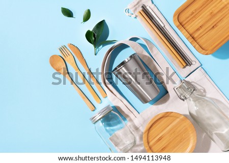 Similar – Image, Stock Photo Metal recyclable drinking straws indoor