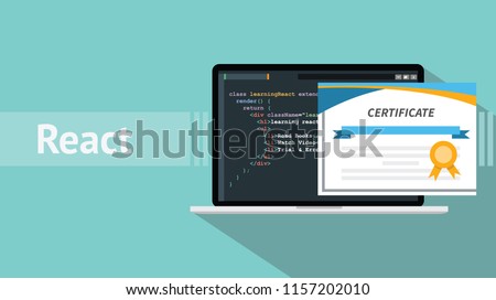 react native programming online learning certification school vector graphic illustration