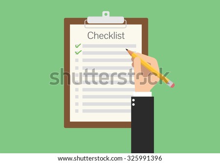 clipboard checklist productivity hand check flat vector