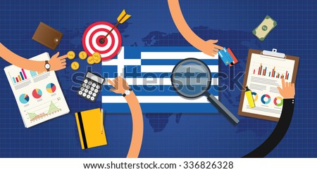 greek or greece economy and economical crisis and financial situation