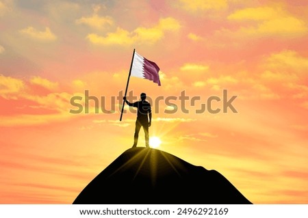 Similar – Image, Stock Photo Mountain peak against sunset sky