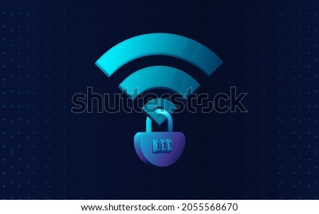 Wifi lock icon. Network icon. Security wifi icon. Vector illustration