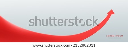 Red arrow line goes up. Arrow direction icon. Vector sign red arrow up. Abstract financial with arrow