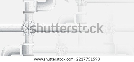 Black and white Pipeline, Industrial background. Low polygon and wireframe style design. Vector illustration