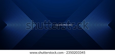 Dark blue abstract background. Glowing triangle geometric lines overlapping. Modern shiny blue lines pattern. Futuristic technology concept. Vector illustration