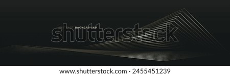 Abstract background with golden wavy geometric lines. Architectural construction simple lines. Mountain lines. Vector illustration