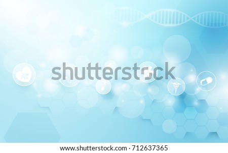 Abstract geometric shape medicine and science concept background. Medical Icons