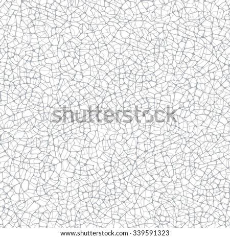 Vector texture irregular cracks, white background. Two layers seamless pattern random network of fractures.The gray colors.