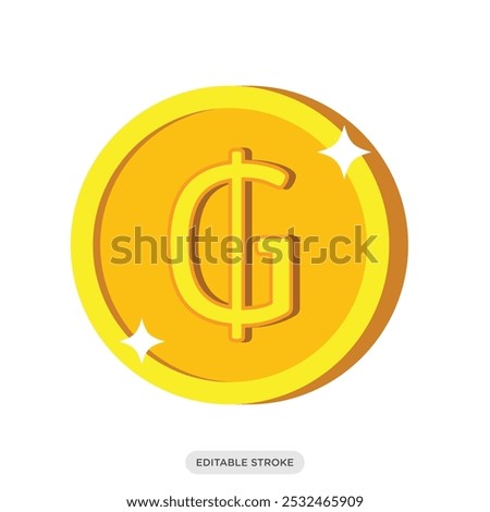 Guarani coin icon, Paraguayan currency symbol on white background - vector illustration