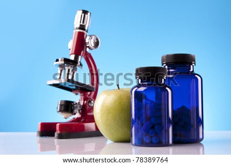 Apple, supplements and microscope!