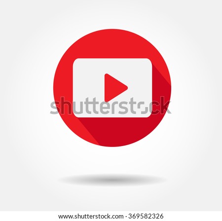 Red Play Vector Logo, JPG, JPEG, EPS Icon Button.youtube Flat Social Media Background Sign Download