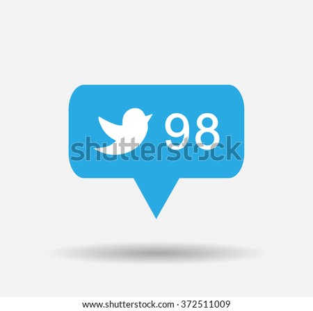 Follower isolated counter notification  Vector Logo, JPG, JPEG, EPS. Icon Button.Flat Social twitter Media Sign