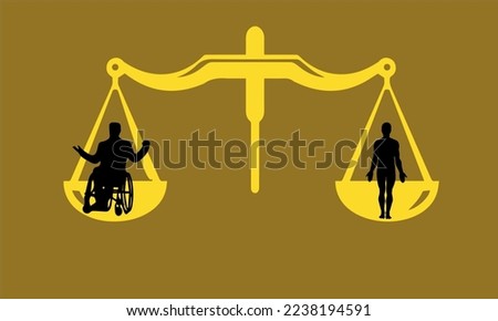 Vector image of people social problem equality concept