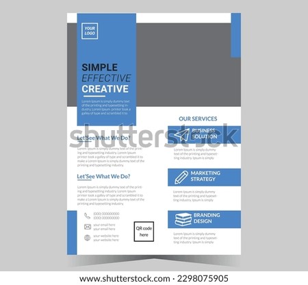 Corporate business flyer design and vector template.	
