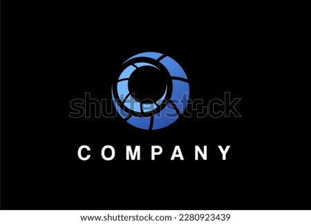 letter O logo, eye space logo design vector template