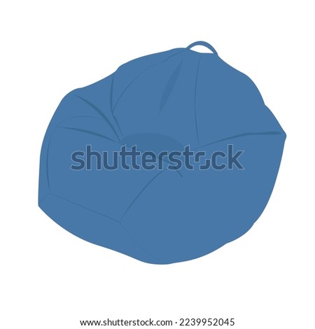 Vector illustration. Image of cozy  bag chair in flat style. piece of furniture for the interior isolated on white background