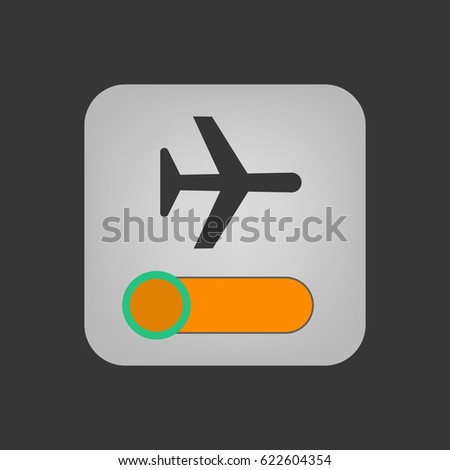 Airplane mode icon on the grey background. Vector illustration