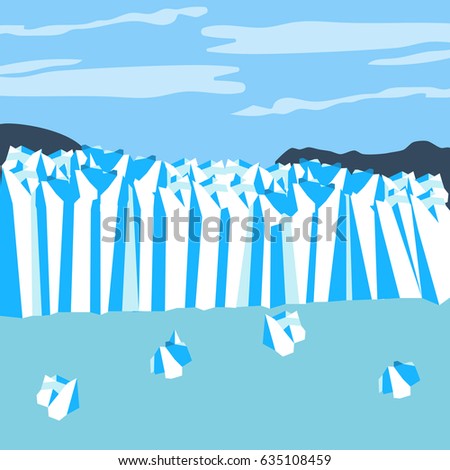 The Perito Moreno Glacier. Argentina Glacier. Vector illustration