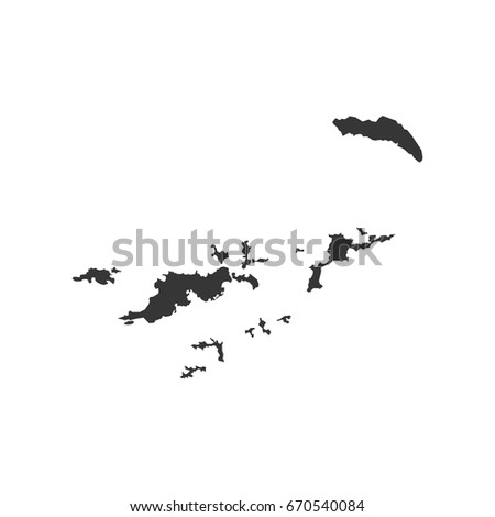 British Virgin Islands map on the white background. Vector illustration