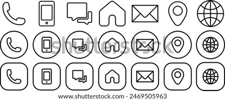 Contact us outline icon vector. Communication icon set