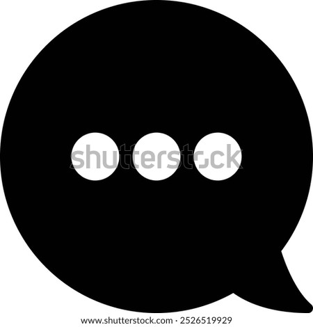 Circle Chat Rounded Right Black Filled Icon Isolated on White Background