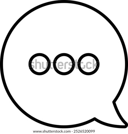 Circle Chat Rounded Right Black Outline Icon Isolated on White Background