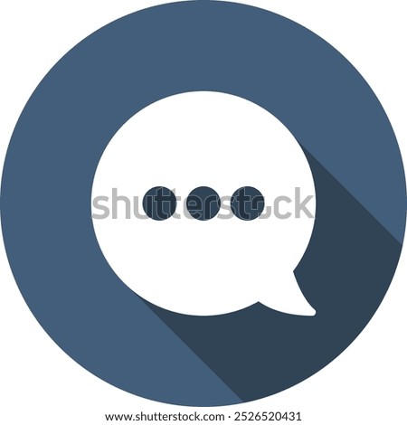 Circle Chat Rounded Right Dark Blue Circle Icon with Dark Blue Shadow Isolated on White Background