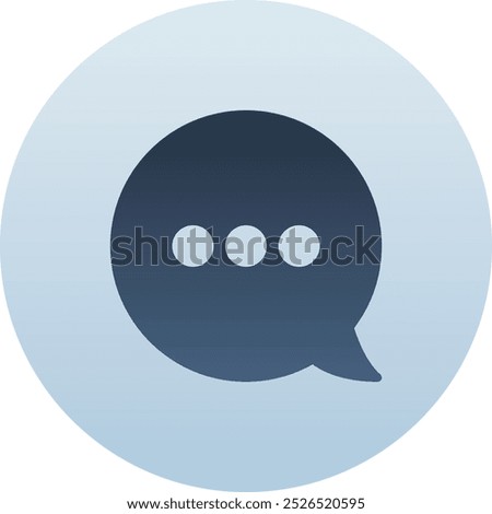 Circle Chat Rounded Right Circle Icon with Dark Blue Gradient Isolated on White Background