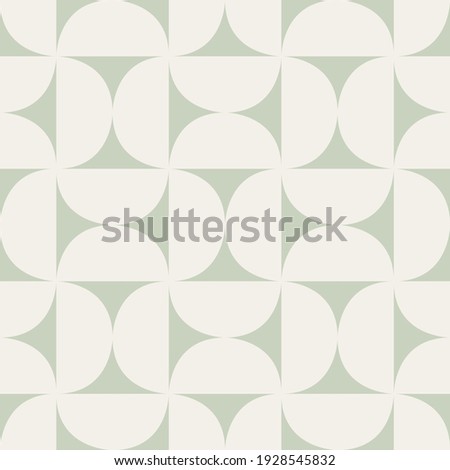 Vector seamless geometric vintage pattern. Abstract retro background design. Simple monochrome repeating semicircular shapes tiling.