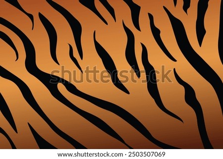 Tiger fur repeating texture. Tiger skin texture or tiger stripes, jungle wallpaper. Tiger print pattern vector background.