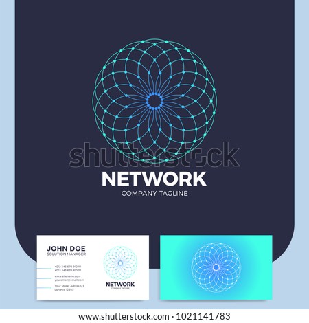 Neuron Abstract dotted circle letter O logo or network logotype