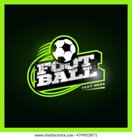 Modern professional football template logo design with ball