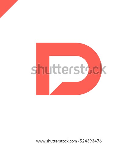 Letter D and letter P logo. pd, dp initial with chat icon letter logotype orange
