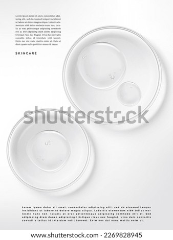 Vector Petri Dish with Beauty Cream or Gel 3D Illustration under sunlight for Beauty and Healthcare Poster, Product Packaging, or Advertisement Background.