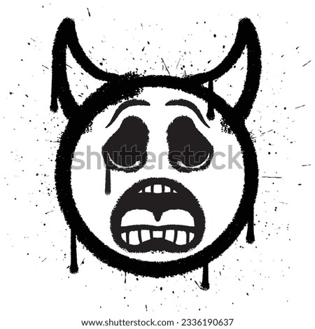 Similar – Image, Stock Photo funny ghost, grafitti on a house wall, format filling