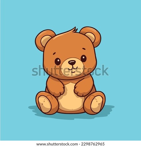 A cartoon bear with a blue background