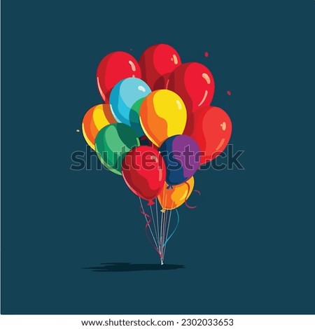 A bunch of balloons with a face drawn in a cartoon style. Imagine de stoc © 