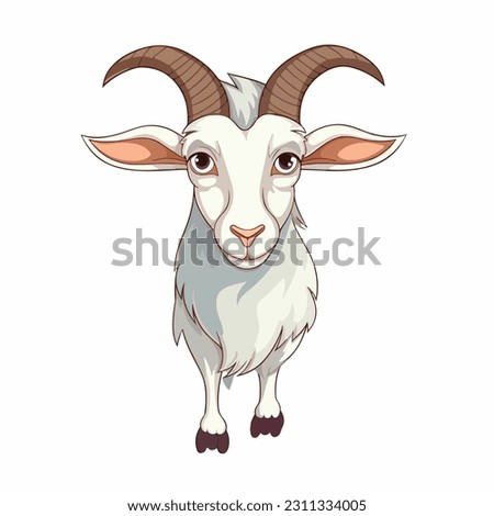 A white goat cartoon character illustration