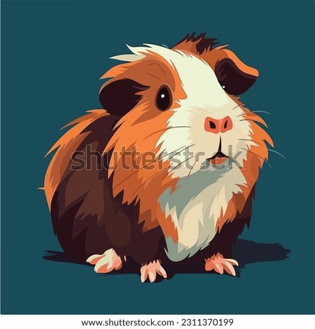 vector illustration of cute and adorable guinea pig, pet vector.