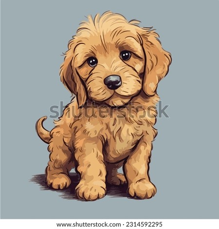 Cartoon drawing of cockapoo puppy