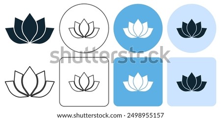 lotus flower, spiritually healthy lifestyle, spa and yoga, Lotus Blossoms balance harmony icon symbol ui and ux design, glyphs and stroke line icon