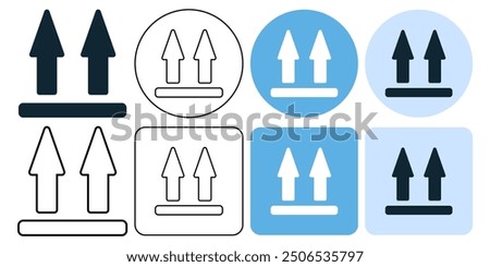 right side up, this way up, face upward for packaging or cargo icon symbol ui and ux design, glyphs and stroke line icon