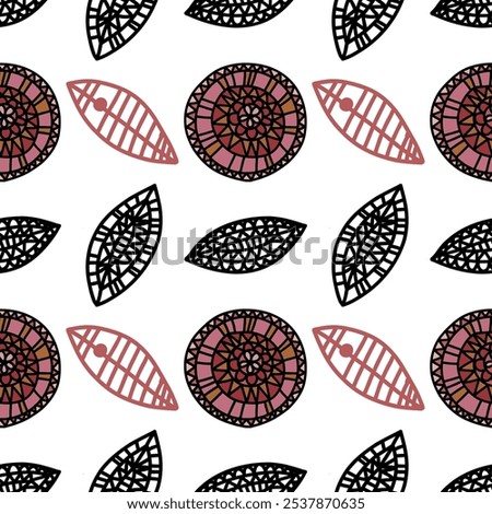 A doodle background. Creative artistic circles in a minimalist style, fashionable design with basic shapes. Modern abstract dots.