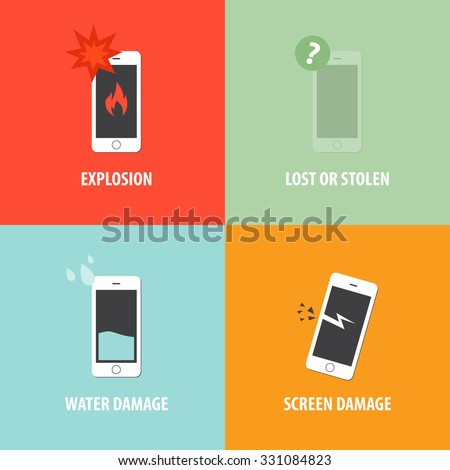 Cell phone insurance icon flat design advertising vector
